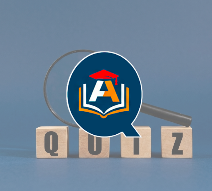 Logo Academy Quiz e cubi in legno con la scritta QUIZ per app di formazione aziendale